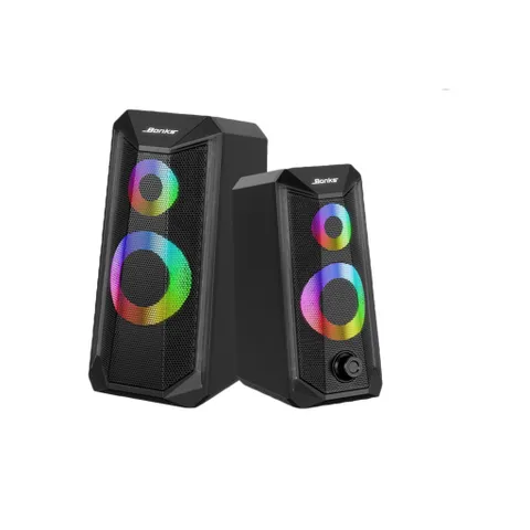 Loa máy tính mini để bàn âm thanh vòm 3D Sidotech K102 - Âm thanh sống động, đèn LED RGB đa màu sắc, tương thích với PC và laptop