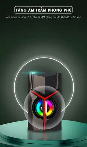 Loa Máy Tính Mini Để Bàn SIDOTECH DX19 - Hiệu Ứng Âm Thanh Stereo Bass Mạnh Mẽ và Đèn LED RGB Rực Rỡ