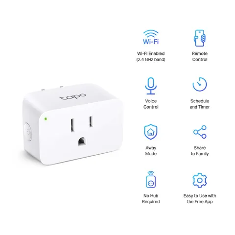 Ổ Cắm WiFi Thông Minh TP-Link Tapo P105 - Điều Khiển Từ Xa Qua Ứng Dụng Tapo, Hỗ Trợ Alexa & Google Assistant, Thiết Kế Nhỏ Gọn