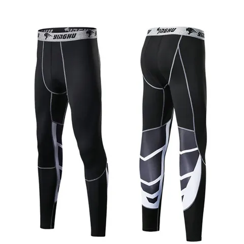 Quần Legging Thể Thao Nam Đen Xám - Chất Liệu Polyester Đàn Hồi, Ôm Cơ Thoải Mái, Thời Trang Tập Gym, Hỗ Trợ Tập Luyện Năng Động