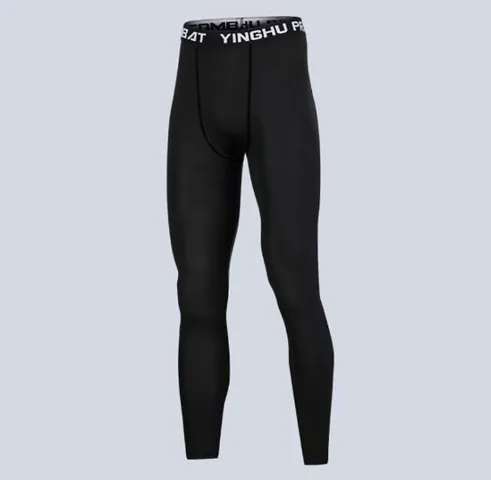 Quần Legging Giữ Nhiệt Tập Gym Nam - Vải Thun Polyester Co Dãn, Kiểu Dáng Ôm Thoải Mái, Màu Đen - Đồ Thể Thao Chất Lượng Cao
