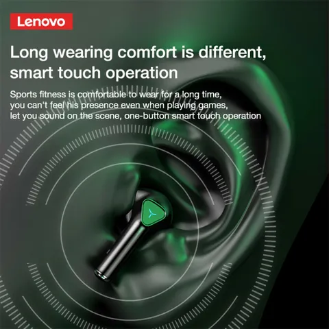 Tai nghe Bluetooth Lenovo GM5 Không Dây - Giảm Tiếng Ồn, Độ Trễ Thấp 60ms, Chống Nước IPX45, Tối Ưu Cho Game Thủ
