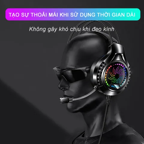 Tai Nghe Chụp Tai Gaming Sidotech Q7 - LED RGB Đổi Màu, Âm Thanh Vòm 7.1, Mic Chống Ồn Cho Game Thủ và Streamer