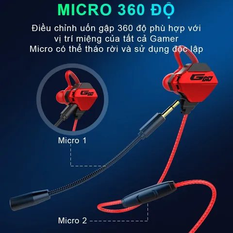 Tai nghe Gaming Sidotech G18 - Tai Nghe Điện Thoại Có Mic 360 Độ Chống Ồn, Âm Thanh Vòm 3D Cho Game Thủ