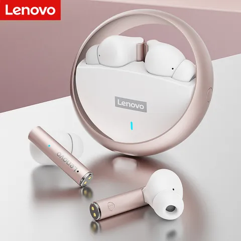 Tai nghe không dây Lenovo LP60 - Bluetooth 5.0, Âm thanh chất lượng cao, Thiết kế tiện dụng, có mic, Hộp sạc 300mAh, Thời gian nghe 8-10 giờ