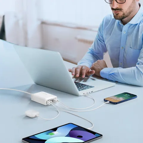 Trạm Sạc Để Bàn Ravpower RP PC029 Pro 6 Cổng, Hỗ Trợ USB PD 3.0, QC3.0 - Sạc Nhanh 60W Cho Mọi Thiết Bị Điện Tử