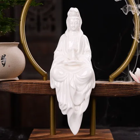Tượng Gốm Sứ Tử Sa Trắng Mẹ Quan Âm 21cm - Vật Phẩm Phong Thủy May Mắn, Bảo Trợ An Lành và Thịnh Vượng