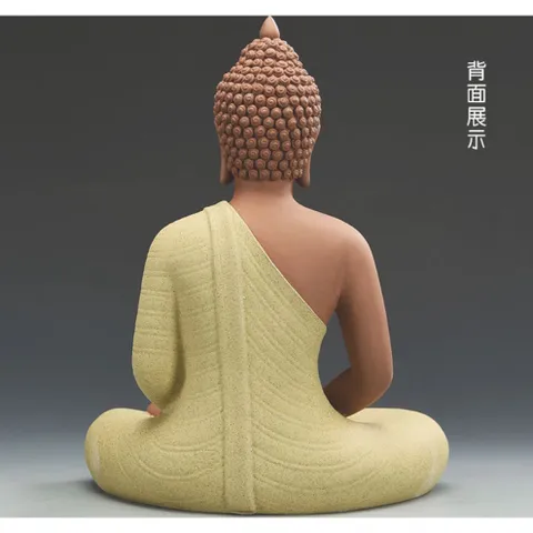 Tượng Phật Thích Ca Gốm Tử Sa Cao Cấp 30cm - Phật Bổn Sư Mâu Ni Đài Sen Trang Trí Phong Thủy đẹp mắt