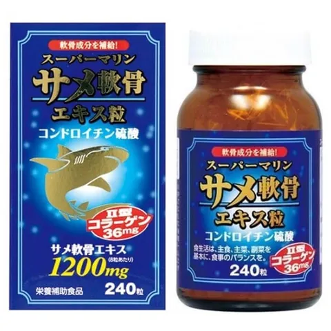 Viên Uống Hỗ Trợ Xương Khớp Super Marine Shark 240 Viên - Giảm Đau, Viêm, Tái Tạo Sụn Khớp và Làm Đẹp Da từ Nhật Bản