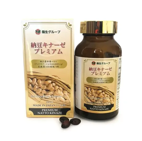 Viên Uống Hoạt Huyết Natto Kinaze Premium 20.000 FU - Hỗ Trợ Tuần Hoàn, Tăng Cường Trí Nhớ, Giảm Đau Đầu, 180 Viên