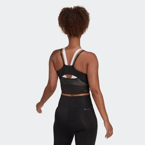 Áo Tank Top Lửng Adidas Hiit 45 Seconds HK4717 - Đen ôm vừa, Thoáng khí, Đồ Tập Gym Nữ, Lưu Ý Thể Thao Mệt Mỏi
