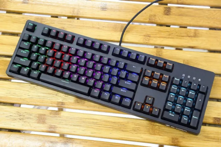 Bàn phím cơ E-Dra EK3104 RGB Led - Thiết kế Tối Giản 104 Phím Chất Liệu Nhựa ABS, Kết Nối USB Type-C, Đèn Rainbow Led