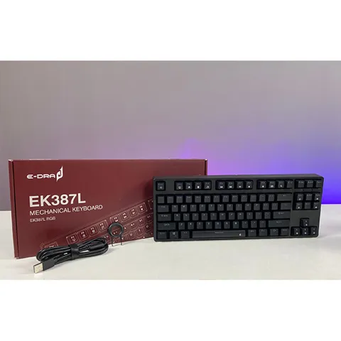 Bàn phím cơ E-Dra EK387L RGB Type C - 87 phím nhỏ gọn, LED Rainbow, lý tưởng cho văn phòng và gaming