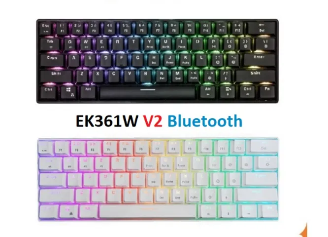 Bàn Phím Cơ Gaming E-dra EK361W V2 - Kết Nối Bluetooth 4.0, RGB 16.8 Triệu Màu, Thiết kế Nhỏ Gọn - Phụ Kiện Máy Tính Chính Hãng