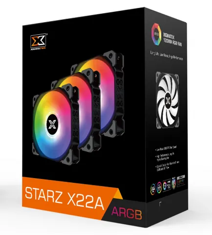 Bộ 3 Quạt Tản Nhiệt Xigmatek Starz X22A ARGB - Quạt Máy Tính Cao Cấp, Độ Ồn Thấp, Tuổi Thọ Cao, Đèn LED ARGB Tỏa Sáng