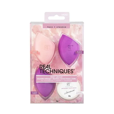 Bộ Mút Trang Điểm Real Techniques Blend Glow - Chất Liệu Mềm Mịn, Trang Điểm Tự Nhiên, Lớp Nền Dewy Skin Hoàn Hảo