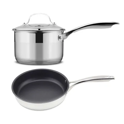 Bộ Nồi Quánh và Chảo Inox 5 Đáy Elmich Baby EL3795 - Kích Thước 16cm, Chống Dính, Thích Hợp Nấu Ăn Nhỏ Cho Bé, Tiện Dụng Hàng Ngày