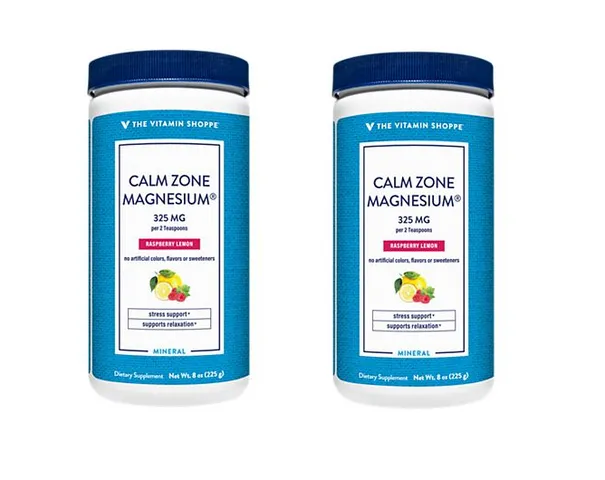 Bột uống The Vitamin Shoppe Calm Zone Magnesium 325 MG - Giúp Giảm Nhức Mỏi, Thư Giãn Tinh Thần, Hỗ Trợ Năng Lượng, Lọ 225g
