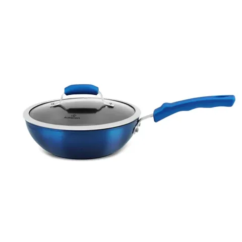 Chảo sâu lòng chống dính vung kính Kalpen Inzager đáy từ phẳng - Chảo bếp từ siêu bền, tiết kiệm điện, đa năng cho mọi loại bếp.