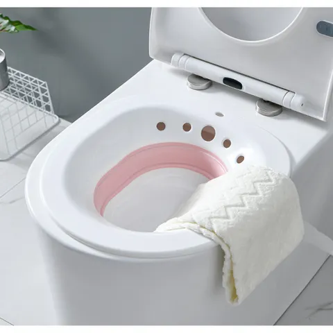 Chậu Xông Vùng Kín Sau Sinh Gấp Gọn Kèm Vòi Xịt - Thiết Kế Tiện Lợi Cho Mẹ, Chất Liệu Cao Cấp, Giảm Viêm Nhiễm