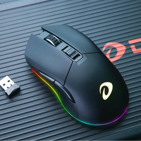 Chuột Không Dây Gaming DareU EM901 LED RGB, Pin Sạc - Thiết Kế Gọn Nhẹ, Công Nghệ 2.4GHz, DPI 800-6000, Phạm Vi 10m