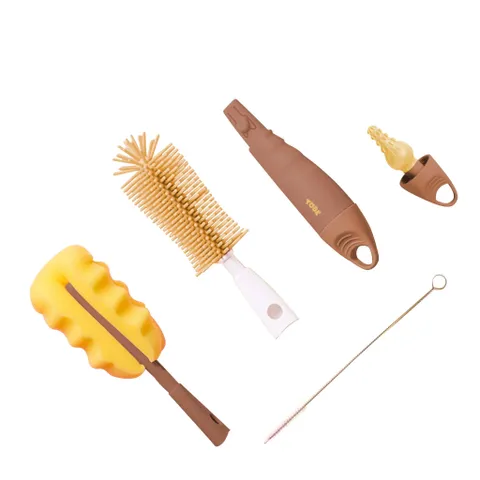 Cọ Bình Sữa Silicone ToBé MS 3108 - Bộ 5 Chi Tiết Vệ Sinh An Toàn Cho Bé, Chất Liệu Lành Tính, Không Tích Nước, Không Tụ Vi Khuẩn