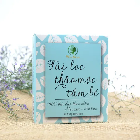 Combo 3 Hộp Túi Lọc Thảo Mộc Tắm Cho Bé Wonmom B002 - Chiết Xuất Tự Nhiên Giúp Làm Sạch, Mát Da Và Ngăn Ngừa Rôm Sảy