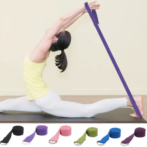 Dây Đai Hỗ Trợ Tập Yoga Cotton 1.8m - Dụng Cụ Tập Luyện Thể Dục Cho Người Mới Bắt Đầu, Nhiều Màu Sắc Thời Trang