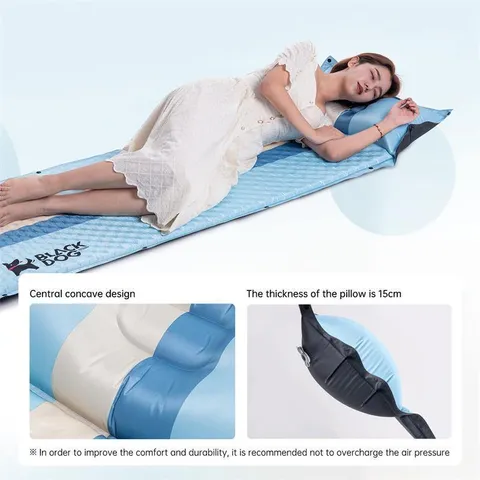 Đệm Ngủ Gấp Gọn NatureHike Black Dog - Đệm Cao Su Non với Gối Hơi Tiện Lợi, Thoải Mái, Dễ Dàng Vệ Sinh, Mẫu Mới Thanh Lịch