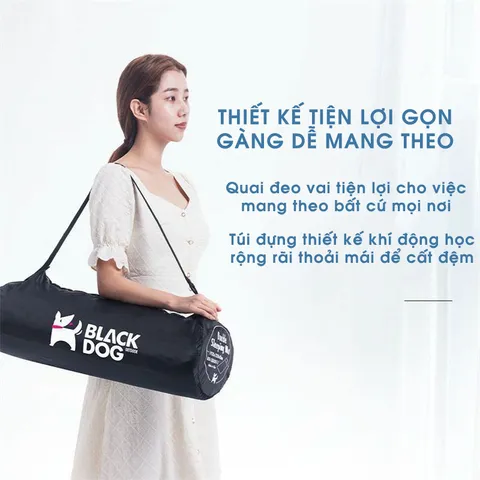 Đệm Ngủ Gấp Gọn NatureHike Black Dog - Đệm Cao Su Non với Gối Hơi Tiện Lợi, Thoải Mái, Dễ Dàng Vệ Sinh, Mẫu Mới Thanh Lịch