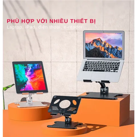 Giá Đỡ Để Bàn Tamayoko T003 Cho Máy Tính Bảng & iPad - Hợp Kim Nhôm Cao Cấp, Chịu Lực, Thiết Kế Gấp Gọn, Dễ Dàng Di Chuyển