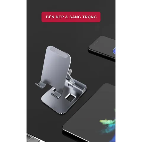 Giá Đỡ Máy Tính Bảng Tamayoko T002 - Giá Đỡ Điện Thoại Uốn Dẻo Bằng Hợp Kim Nhôm, Khe Cắm Sạc Tiện Lợi, Tương Thích Với iPad và Smartphone