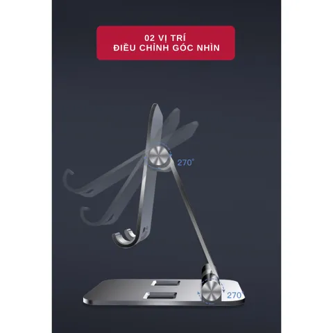 Giá Đỡ Máy Tính Bảng Tamayoko T002 - Giá Đỡ Điện Thoại Uốn Dẻo Bằng Hợp Kim Nhôm, Khe Cắm Sạc Tiện Lợi, Tương Thích Với iPad và Smartphone