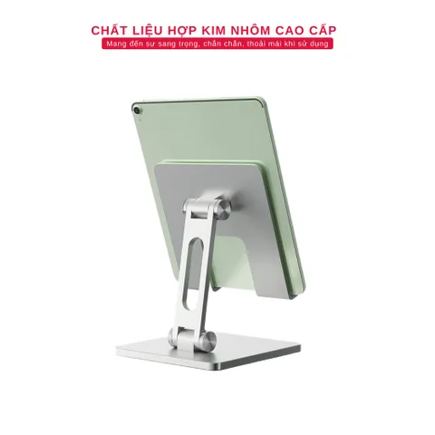 Giá Đỡ Điện Thoại, Máy Tính Bảng Để Bàn Tamayoko T01 - Hợp Kim Nhôm Cao Cấp, Chắc Chắn, Điều Chỉnh Góc Nghiêng, Màu Bạc/Đen