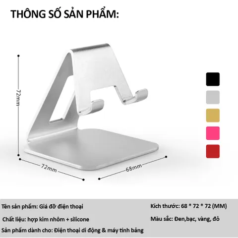 Giá đỡ điện thoại và máy tính bảng Tamayoko hợp kim nhôm - Chắc chắn, sang trọng, thiết kế gấp gọn, chống trượt - Phụ kiện tiện lợi cho mọi nơi