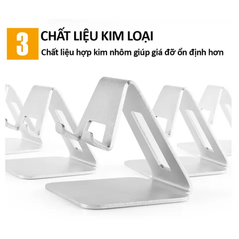 Giá đỡ điện thoại và máy tính bảng Tamayoko hợp kim nhôm - Chắc chắn, sang trọng, thiết kế gấp gọn, chống trượt - Phụ kiện tiện lợi cho mọi nơi