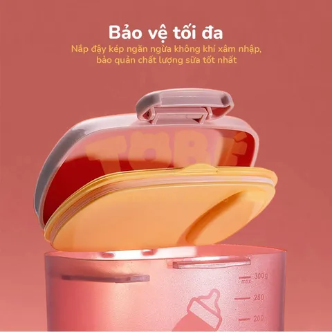 Hộp đựng sữa bột 2 lớp ToBé Adkins MS 3101 - Thiết kế thông minh, bảo quản an toàn, dung tích 300g, nắp chống ẩm cho bé yêu