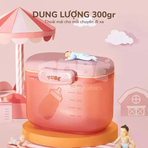 Hộp đựng sữa bột 2 lớp ToBé Adkins MS 3101 - Thiết kế thông minh, bảo quản an toàn, dung tích 300g, nắp chống ẩm cho bé yêu