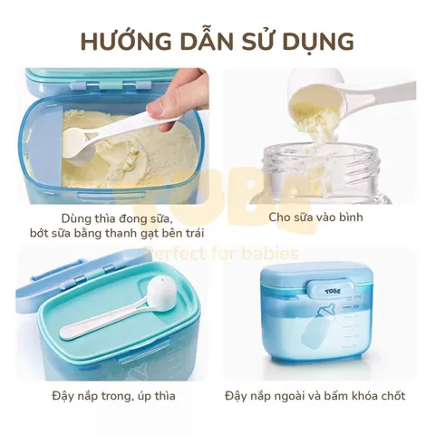 Hộp đựng sữa bột 2 lớp ToBé Adkins MS 3101 - Thiết kế thông minh, bảo quản an toàn, dung tích 300g, nắp chống ẩm cho bé yêu