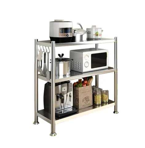 Kệ inox lắp ghép 3 tầng Kalpen KIN3K60/80 - Chất liệu inox 304 bền đẹp, chịu lực 600kg, tiện dụng cho mọi không gian nhà bếp và phòng ngủ