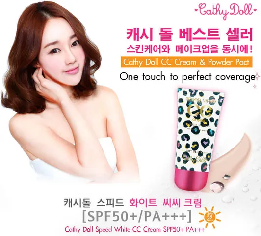 Kem Nền Chống Nắng Cathy Doll Speed White CC Cream SPF50+ - Trang Điểm Tự Nhiên, Che Phủ Khuyết Điểm, Dưỡng Trắng Da 50g