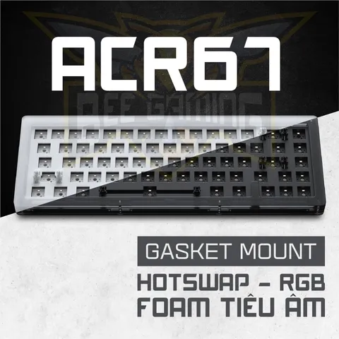 Bàn phím cơ Akko ACR67 67 phím RGB Hotswap Foam tiêu âm - Gasket Mount, kết nối USB Type-C, phụ kiện máy tính cao cấp