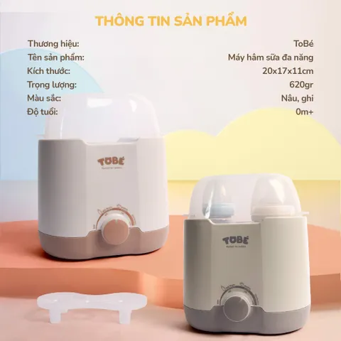 Máy Hâm Sữa Đa Năng 2 Bình Cổ Rộng ToBé MS 9111 - Giữ Nóng Thức Ăn, Tiết Kiệm Điện, Dành Cho Mẹ Bỉm Sữa Chăm Sóc Bé Yêu