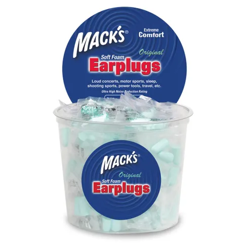 Nút Bịt Tai Siêu Chống Ồn Mack’s Hộp 100 Đôi - Giảm Tiếng Ồn, Bảo Vệ Thính Giác, Chất Liệu Cao Su Non, Thao Tác Dễ Dàng
