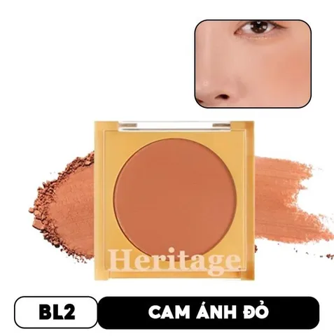 Phấn Má Dạng Nén Kiềm Dầu Merzy The Heritage Blusher - Tông Cam Đất Thời Trang, Lên Màu Chuẩn, Lâu Trôi, Phù Hợp Mọi Loại Da