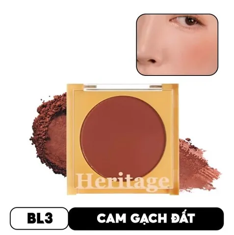 Phấn Má Dạng Nén Kiềm Dầu Merzy The Heritage Blusher - Tông Cam Đất Thời Trang, Lên Màu Chuẩn, Lâu Trôi, Phù Hợp Mọi Loại Da