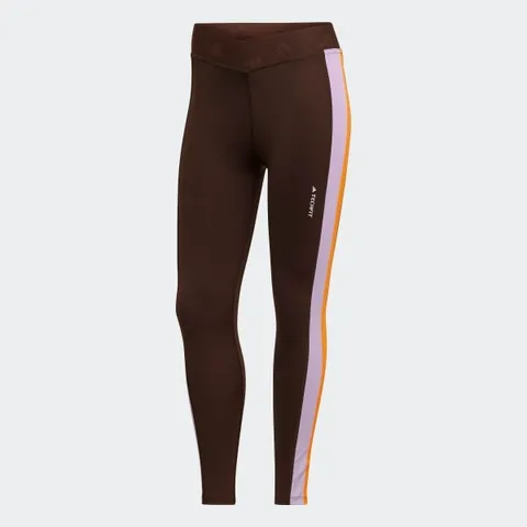 Quần Bó Thể Thao Nữ Adidas Hyperglam Training Techfit 7/8 Tights HZ6956 Màu Nâu, Form Ôm Thể Thao Đẳng Cấp, Thoải Mái Vận Động