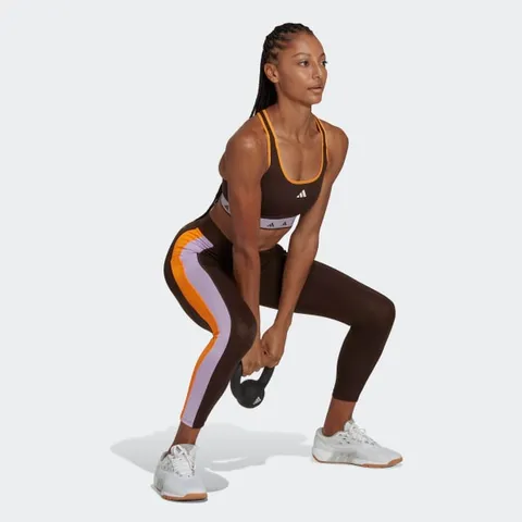 Quần Bó Thể Thao Nữ Adidas Hyperglam Training Techfit 7/8 Tights HZ6956 Màu Nâu, Form Ôm Thể Thao Đẳng Cấp, Thoải Mái Vận Động