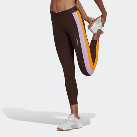 Quần Bó Thể Thao Nữ Adidas Hyperglam Training Techfit 7/8 Tights HZ6956 Màu Nâu, Form Ôm Thể Thao Đẳng Cấp, Thoải Mái Vận Động