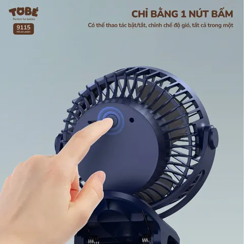 Quạt Tích Điện Mini ToBé MS 9115 - Giải Pháp Đối Phó Nắng Nóng, Dung Lượng Pin 10.000mAh, Thiết Kế Gọn Nhẹ Cho Mọi Không Gian